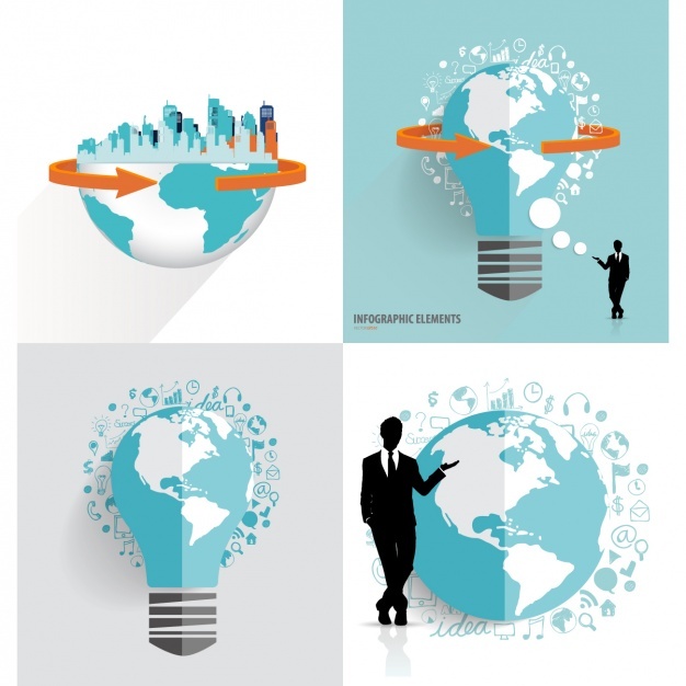 Earth globe infographic elements Vector | Free Download