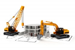 Excavators and building model picture material