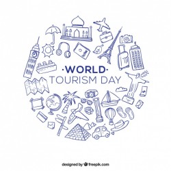 Hand drawn travel items for world tourism day Vector | Free Download