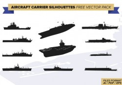 Aircraft Carrier Silhouettes Free Vector Pack