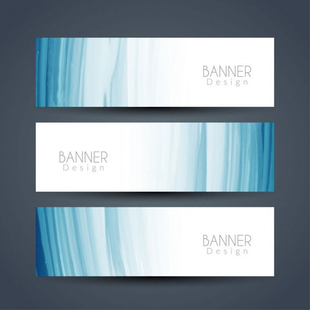 Banners with blue paint