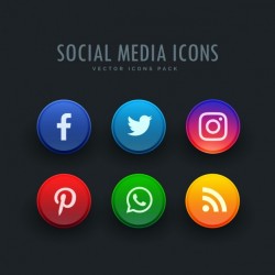 Circular icons, social networks