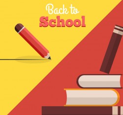 Creative books back to school poster vector