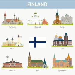 Foreign buildings vector design