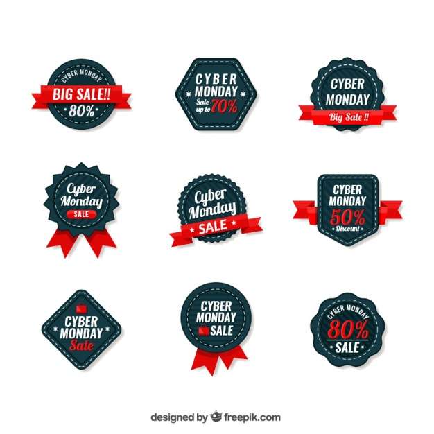 Ollection of cyber ​​monday deals badges