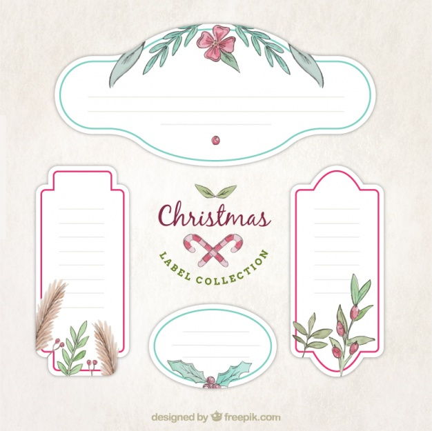 Pack of decorative christmas stickers with floral details