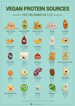 Vegan protein sources (adorable graphic) – Imgur
