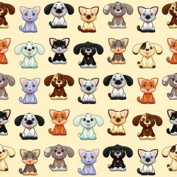 Dogs and cats, pattern