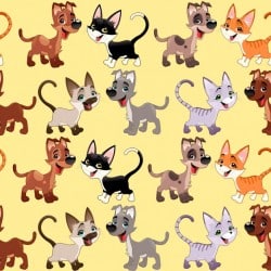 Pattern with dogs and cats