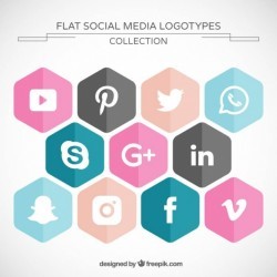 Hexagonal social media icons pack