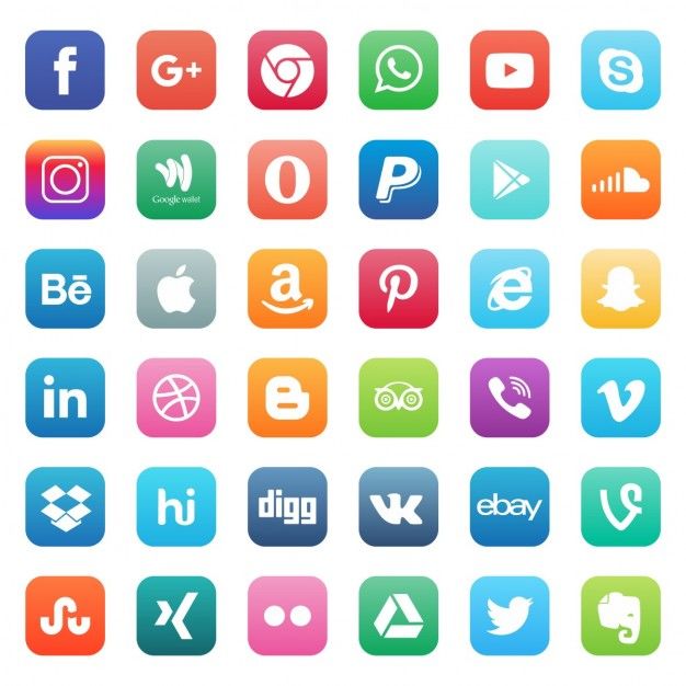 Bright icons for social networks
