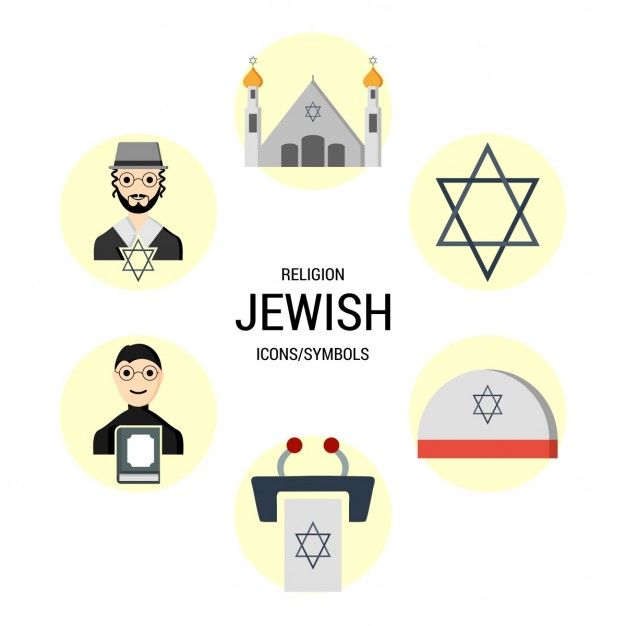 Different icons of the jewish religion