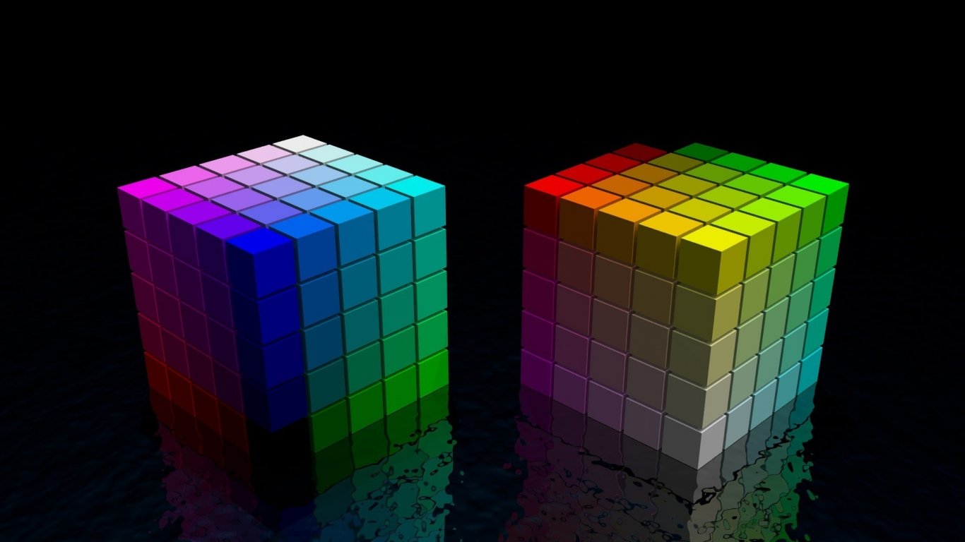 Dice, Cube, Colorful, Bright, Black, Space laptop 1366×768 HD Background