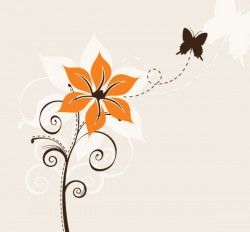 Flower and Butterfly Vector