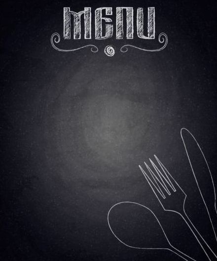 Restaurant menu with blackboard background vector 05