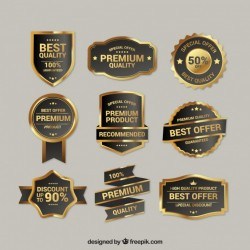 Collection of premium quality golden insignia