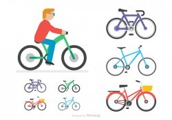 Free Flat Bicycle Vector Icons
