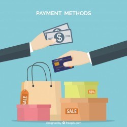 Payments, shopping bags and boxes