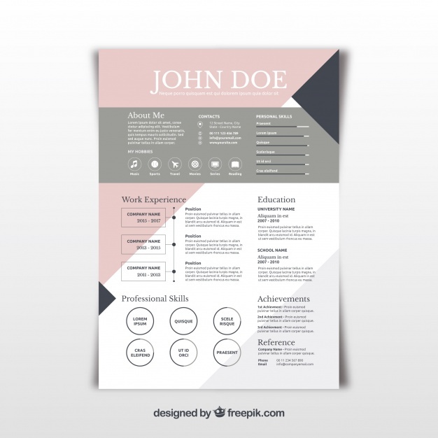 Pretty abstract resume template