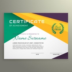 Abstract geometric certificate of achievement template