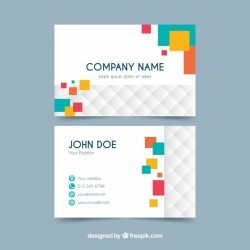 Business card with colorful geometry