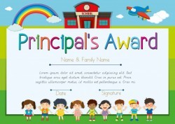 Certificate template for principal’s award