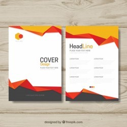 Elegant brochure with abstract shapes