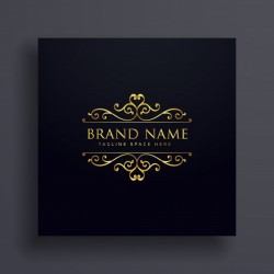 Luxury vip logo concept design for your brand with floral decoration