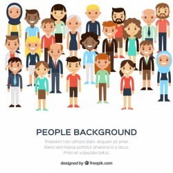 Diversity of people background in flat design