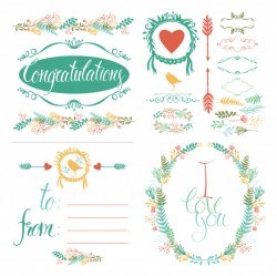Greeting Card and design elements set