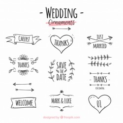 Hand drawn wedding ornament collection
