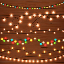 String Lights on Wooden Wall