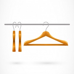 Three Hangers on Clothes Rail