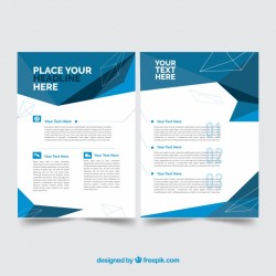 Blue abstract business flyer