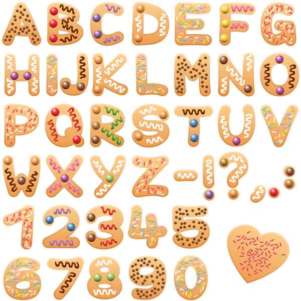Christmas cookies alphabet letters font