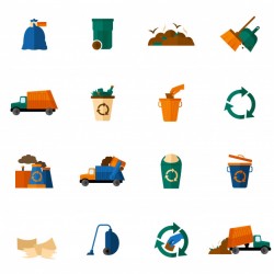 Garbage Icons Flat