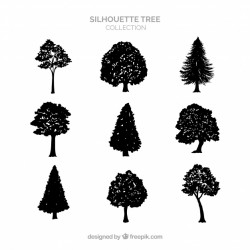 Silhouette tree collection