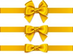 Beautiful yellow bow vector