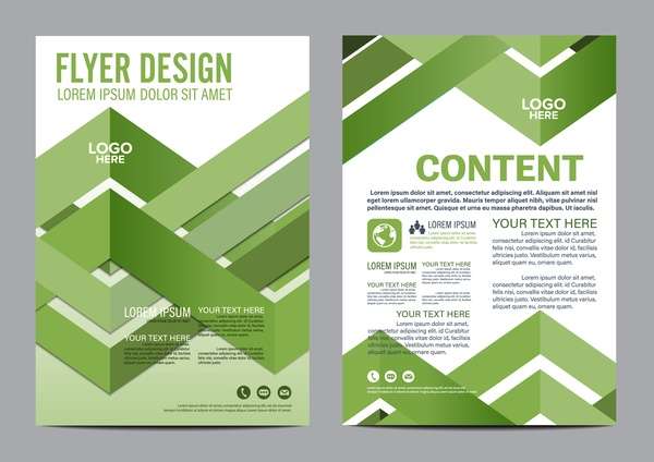 Green styles book and brochure cover vector 12