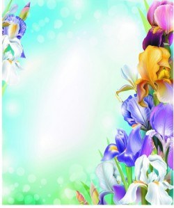 Beautiful flower with brilliant background vectors 03