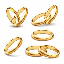 Shining gold ring vector set 03
