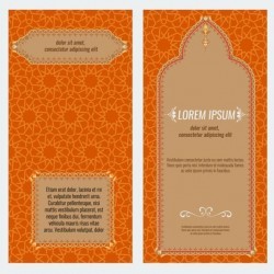 Islamic style brochure and flyer cover template vector 04