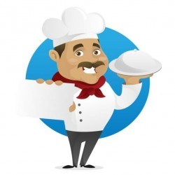 Funny chef cooking sign vector design 04