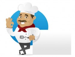 Funny chef cooking sign vector design 05