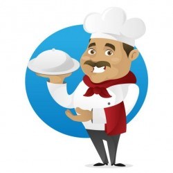 Funny chef cooking sign vector design 08