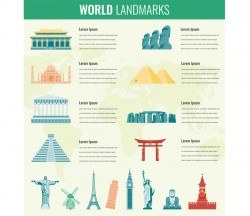 World travel infographic template vector 02