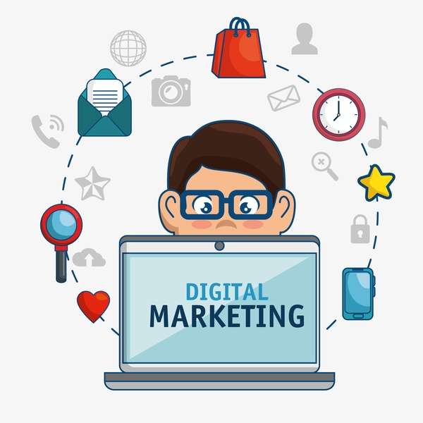 Digital marketing flat business template vector 06