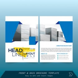 Blue styles brochure cover design vector 09
