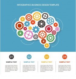 Vector infographic template with gear 01
