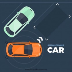 Autonomous car concept with flat design